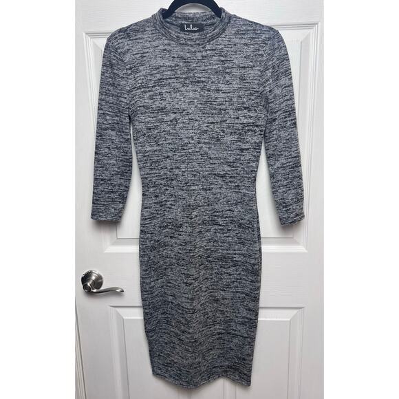 Lulus Dresses & Skirts - Lulus Dress Modern Marl Grey Bodycon Midi 3/4 Sleeve Fitted Gray Size Medium